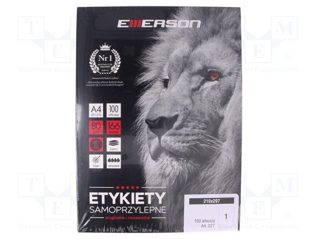 Label; V: self-adhesive; Pcs: 100; 210x297mm