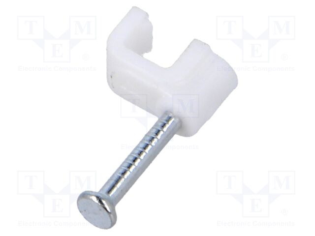 Holder; natural; for flat cable; 100pcs; with a nail