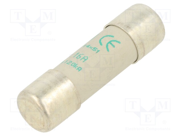 Fuse: fuse; aM; 16A; 500VAC; ceramic; 14x51mm