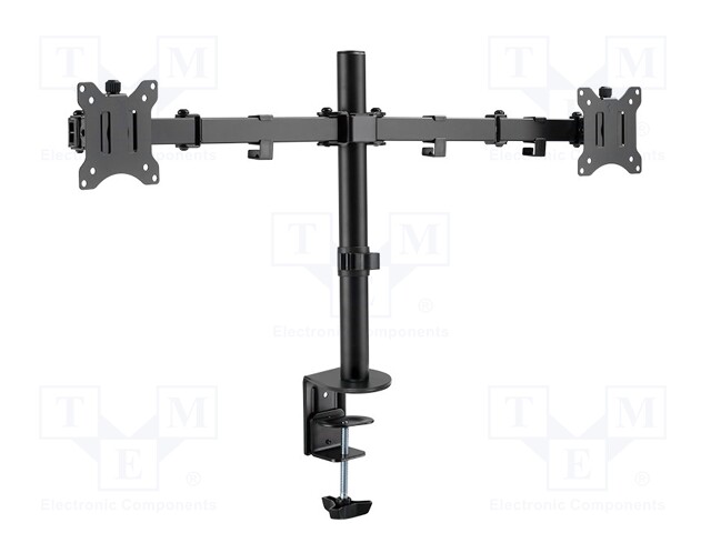 Monitor holder; 8kg; 17÷32"; Arm len: 390mm; for two monitors