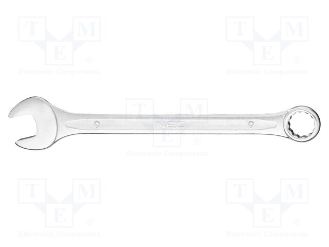 Wrench; combination spanner; 9mm; Chrom-vanadium steel; L: 130mm