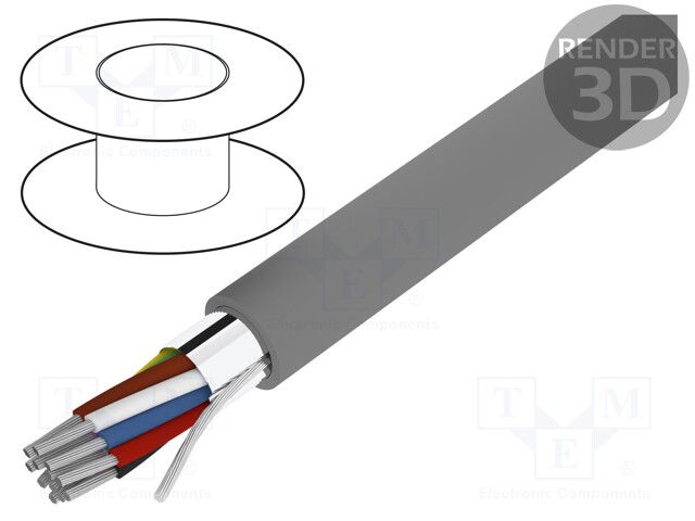 Wire; Alpha Essential C&C; 15x24AWG; shielded,Al-PET foil; PVC