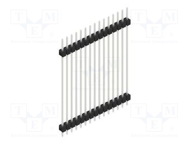 Connector: pin strips; pin header; male; PIN: 15; 2.54mm; THT; 1x15