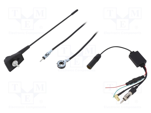 Antenna; AM,DAB,FM; 5m; Colour: black; 5VDC; Kind: RG58; 15dBi; 50Ω