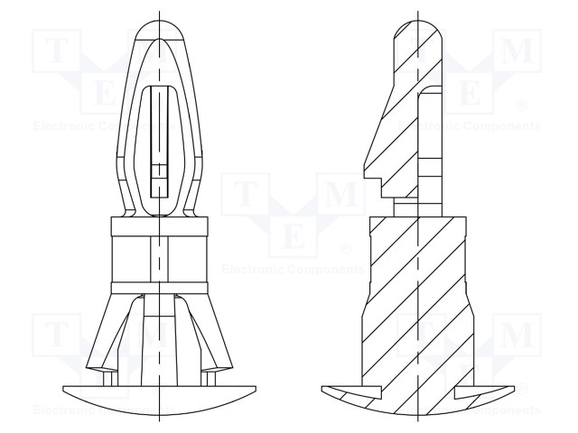 Assembly stud; polyamide 66; L: 4.8mm; latch/latch; Colour: black