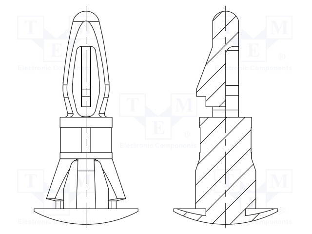 Assembly stud; polyamide 66; L: 15.9mm; latch/latch; UL94V-0