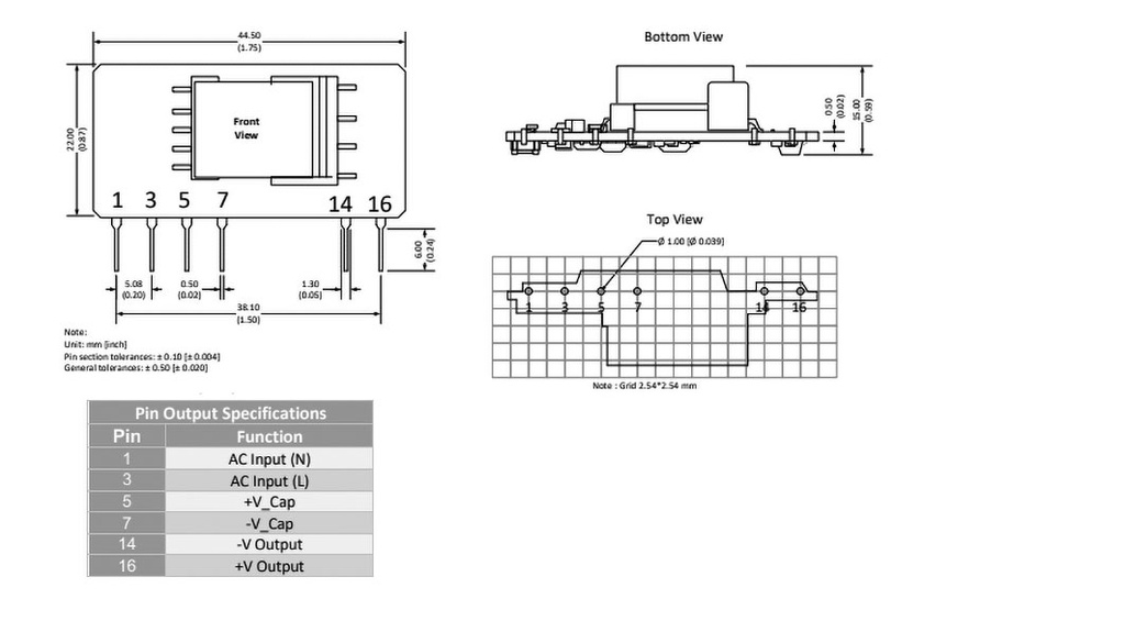 Converter: AC/DC; 10W; 85÷305VAC; Usup: 100÷430VDC; Uout: 12VDC