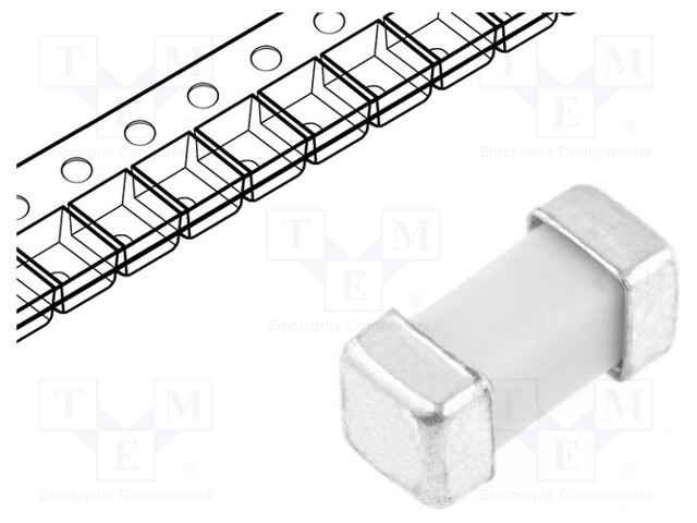 Fuse: fuse; time-lag; ceramic; 8A; 72VAC; 72VDC; 6,1x2,7x2,7mm; SMD