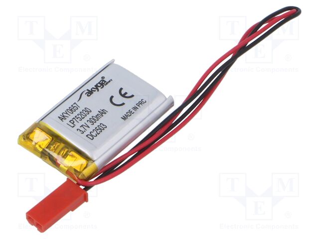 Re-battery: Li-Po; 3.7V; 300mAh; cables,JST SYP-02T-1 socket
