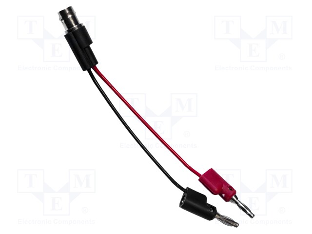 Test lead; BNC socket,banana plug 4mm x2; Urated: 300V; Len: 0.1m