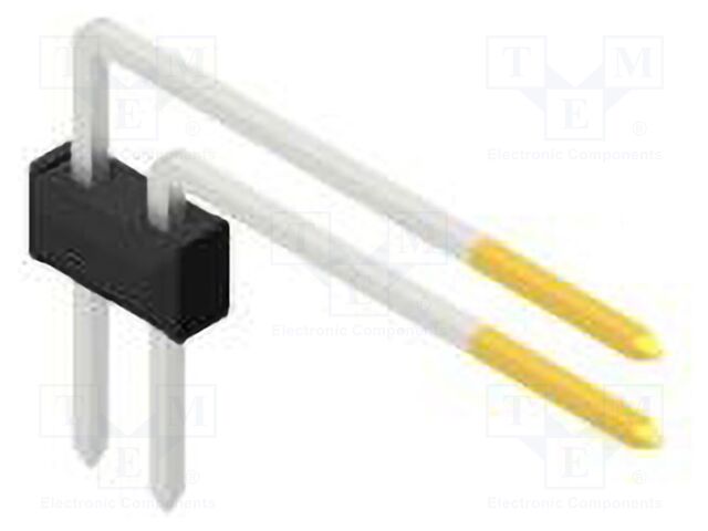 Connector: pin strips; pin header; male; PIN: 2; 2.54mm; THT; 2x1