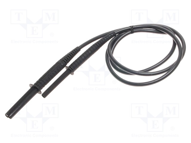 Test lead; banana plug-banana plug; shielded; Urated: 11kV; black