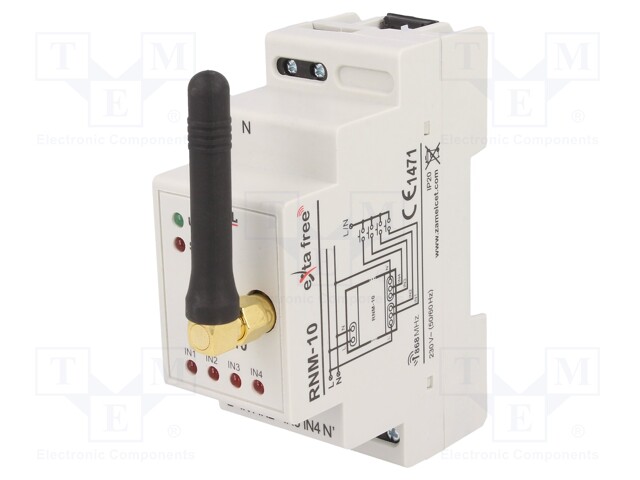 Wireless transmitter; EXTA FREE; IP20; 230VAC; DIN; -10÷55°C