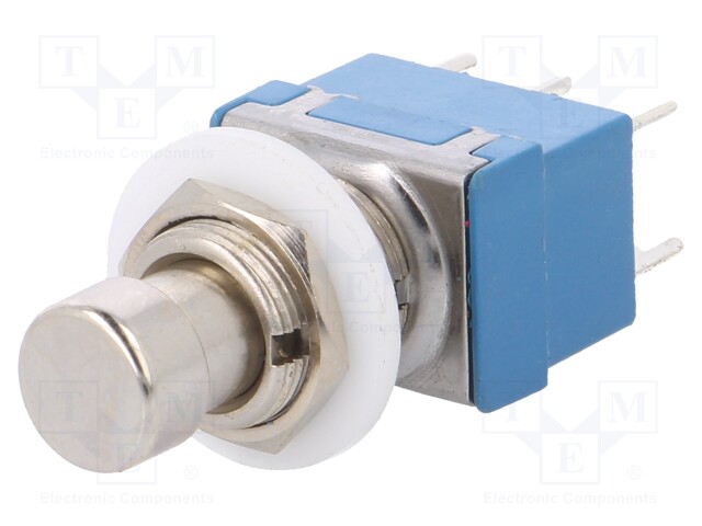 Switch: push-button; Pos: 2; DPDT; 1A/250VAC; silver; Illumin: none