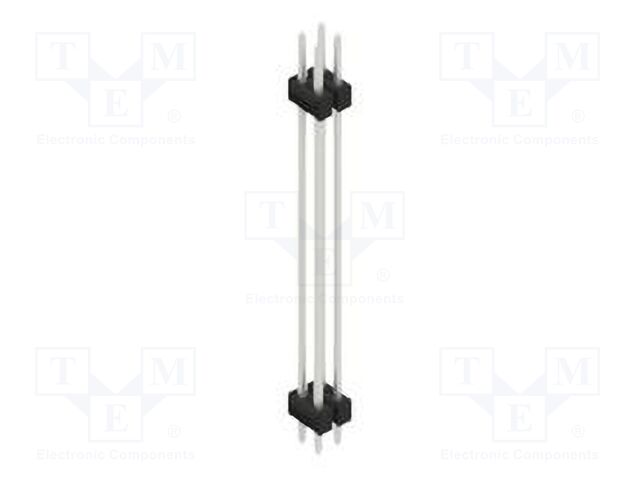 Connector: pin strips; pin header; male; PIN: 4; 2.54mm; THT; 2x2