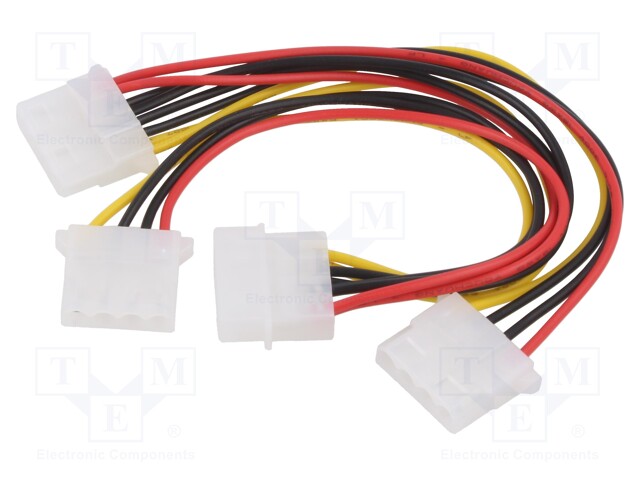 Cable: mains; Molex male x2,Molex female x2; 0.18m