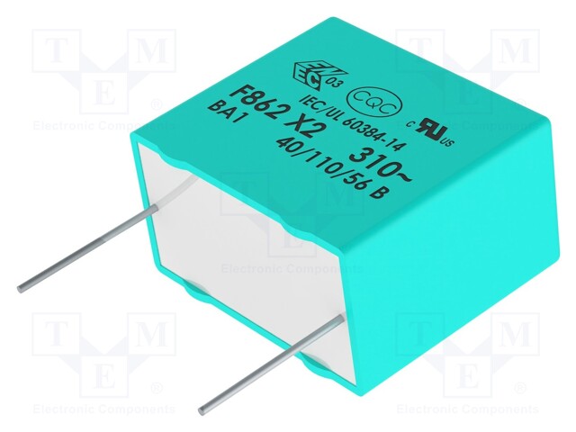 Capacitor: polypropylene; X2; 100nF; 15mm; ±10%; 18x7.5x13.5mm