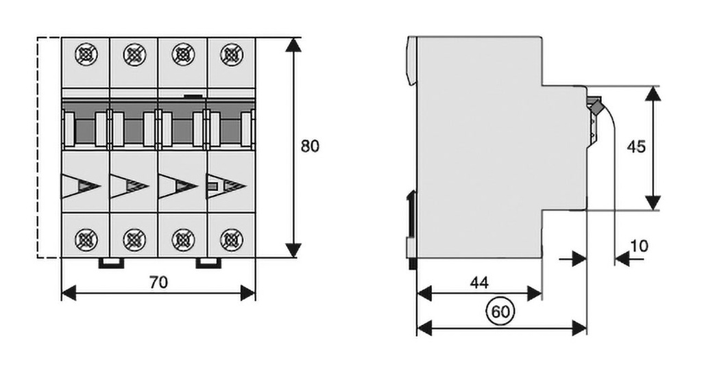 RCBO breaker; Inom: 16A; Ires: 30mA; Max surge current: 250A; IP20