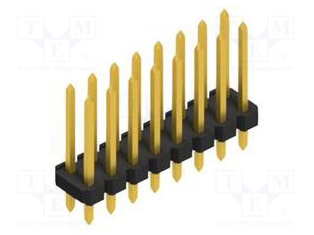 Connector: pin strips; pin header; male; PIN: 16; 2.54mm; THT; 2x8