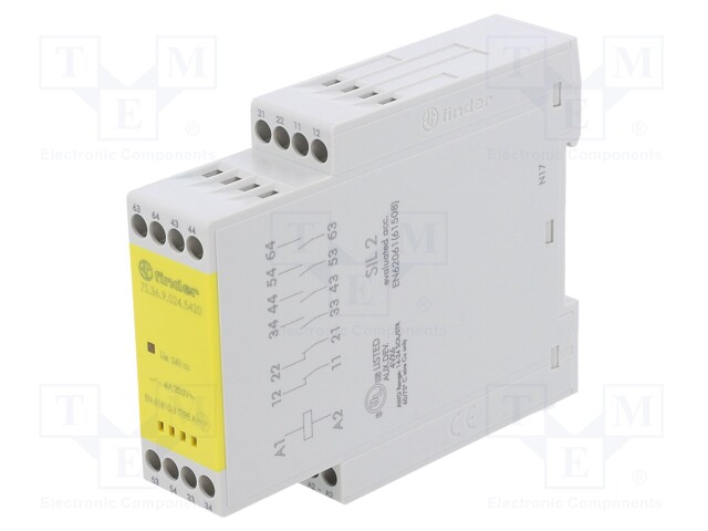 Module: safety relay; 7S; 24VDC; OUT: 6; Mounting: DIN; -40÷70°C