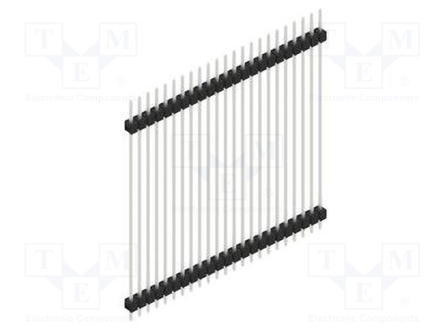 Connector: pin strips; pin header; male; PIN: 23; 2.54mm; THT; 1x23