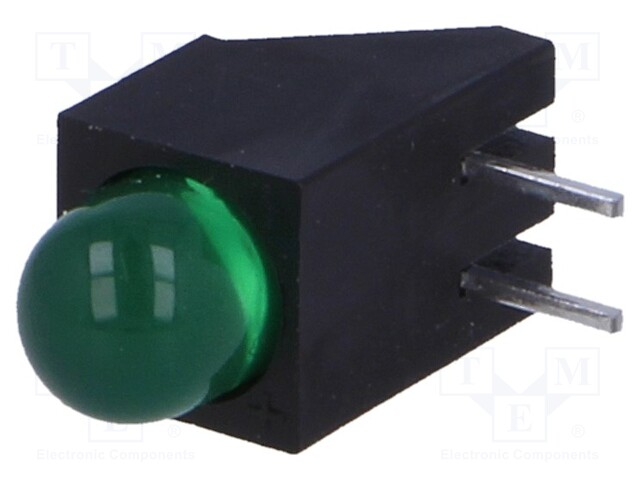 LED; in housing; green; 5mm; No.of diodes: 1; 20mA; 60°; 2.2÷2.5V