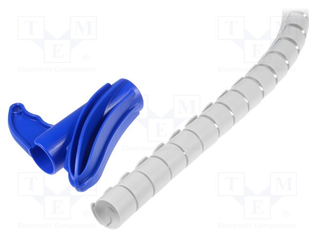 Spiral wrapping; 25mm; polypropylene; grey; UL94HB