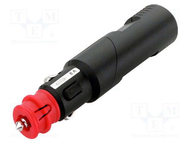 Cigarette lighter plug; screw terminal; 8A; Sup.volt: 12÷24VDC