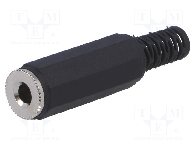 Plug; Jack 3,5mm; female; stereo; with strain relief; straight