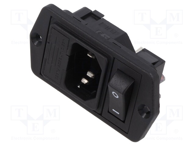 Connector: AC supply; socket; male; 10A; 250VAC; IEC 60320; C14 (E)