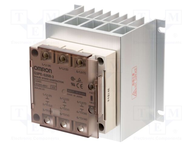 Relay: solid state; Ucntrl: 12÷24VDC; 35A; 200÷480VAC; G3PE