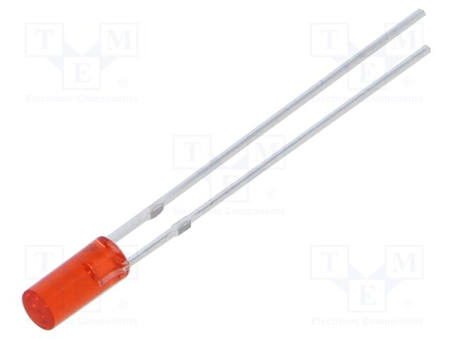 LED; 3mm; red; 150÷220mcd; 110°; Front: flat; 2.1÷2.6VDC; -30÷85°C