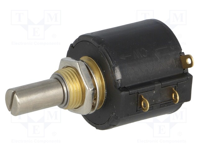 Potentiometer: shaft; multiturn; 10kΩ; 1W; ±3%; 6.35mm; linear; IP40