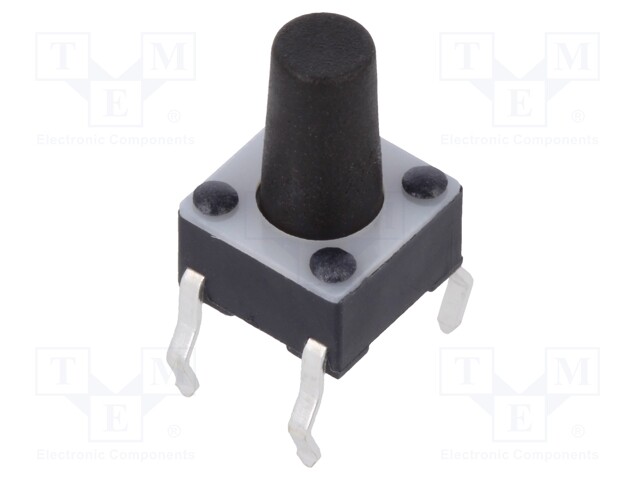 Microswitch TACT; SPST-NO; Pos: 2; 0.05A/12VDC; THT; 1.57N; 6x6x4mm