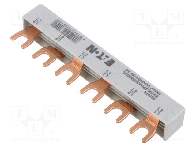 Busbar; 10mm2; Poles: 3; Urated: 240V,415V; Usurge rated: 4kV; fork