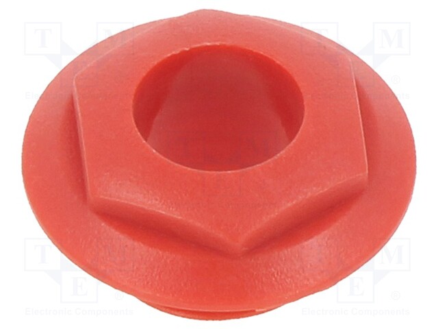 Nut with external thread; for S4 series Jack sockets; red