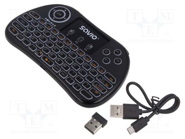Keyboard; black; USB A; wireless; Features: touchpad; 10m; 300mAh