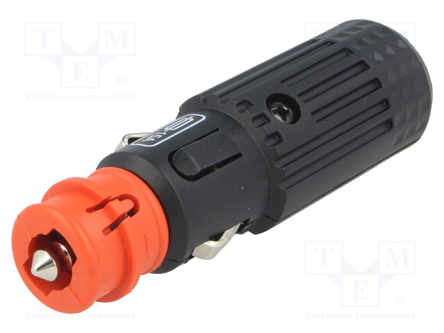 Cigarette lighter plug; 16A; Sup.volt: 12÷24VDC; 12V/1x15A; black