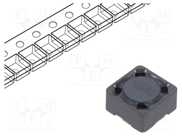 Inductor: wire; SMD; 68uH; 1050mA; 0.36Ω; ±20%; 7.3x7.3x4.55mm; 4600