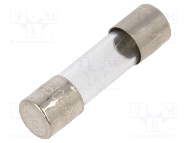 Fuse: fuse; 1A; 250VAC; glass; 20x5.2mm; brass; bulk; nickel plated