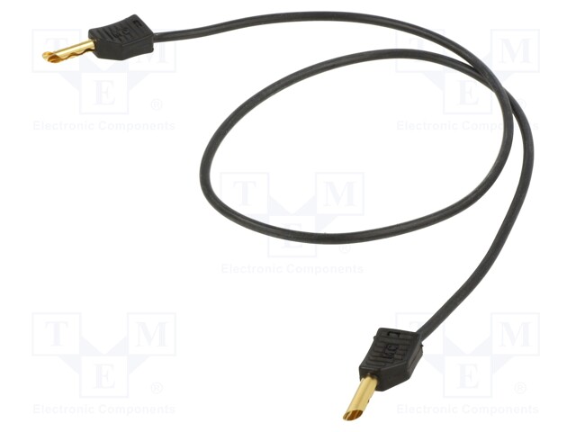 Test lead; 60VDC; 30VAC; 19A; banana plug 4mm,both sides; black