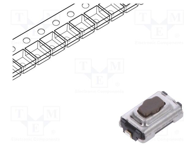 Microswitch TACT; SPST; Pos: 2; 0.05A/12VDC; SMT; 1.6N; 2.5mm; black