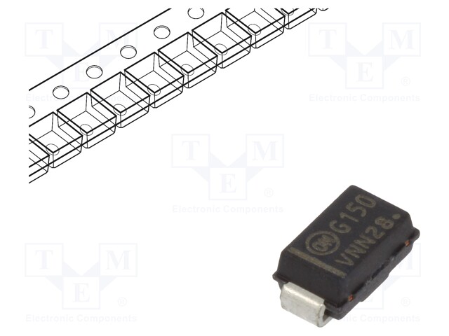 Zener Single Diode, Voltage Regulator, 150 V, 1.5 W, DO-214AC (SMA), 2 Pins, 150 °C