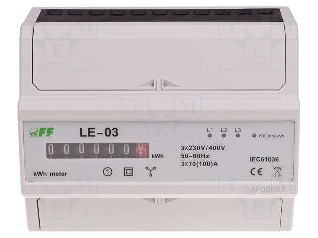 Electric energy meter; analogue,mounting; three-phase,4-wire