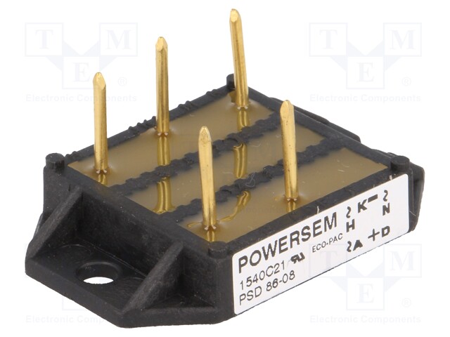 Three-phase bridge rectifier; Urmax: 0.8kV; If: 86A; Ifsm: 530A