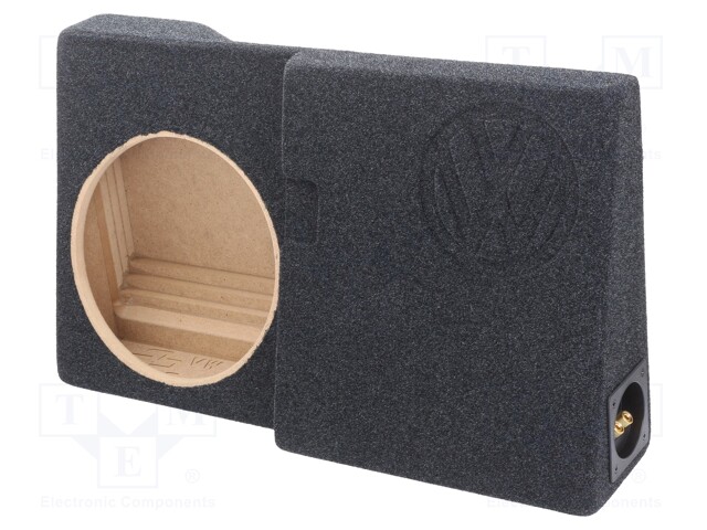 Car loudspeaker enclosure; MDF; black melange; textil; 12l; 250mm