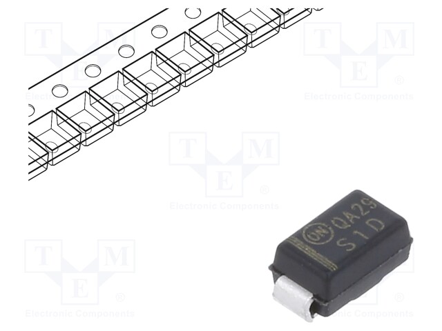 Diode: rectifying; SMD; 200V; 1A; 1.8us; Package: reel,tape; SMA