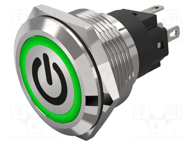 Vandal Resistant Switch, Engraved, Standby, 82 Series, 22 mm, SPDT, Maintained, Round Flush