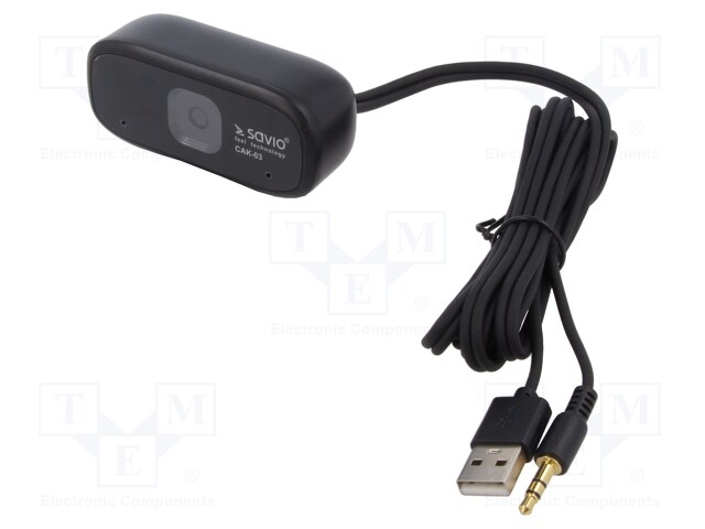 Webcam; black; Jack 3,5mm,USB A; Features: PnP; 1.5m; clip; 59°