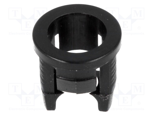 LED holder; 5mm; one-piece; black; UL94V-2; L: 8mm; Mat: polyamide